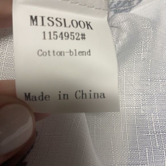 MissLook White Butterfly 3/4 Sleeve Blouse Size Small - Picture 7 of 8